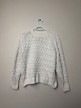Philosophy Cozy Cable Knit Crewneck Sweater - Cream size S